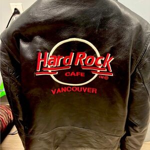 Hard Rock Cafe Vancouver Black Leather Jacket XL